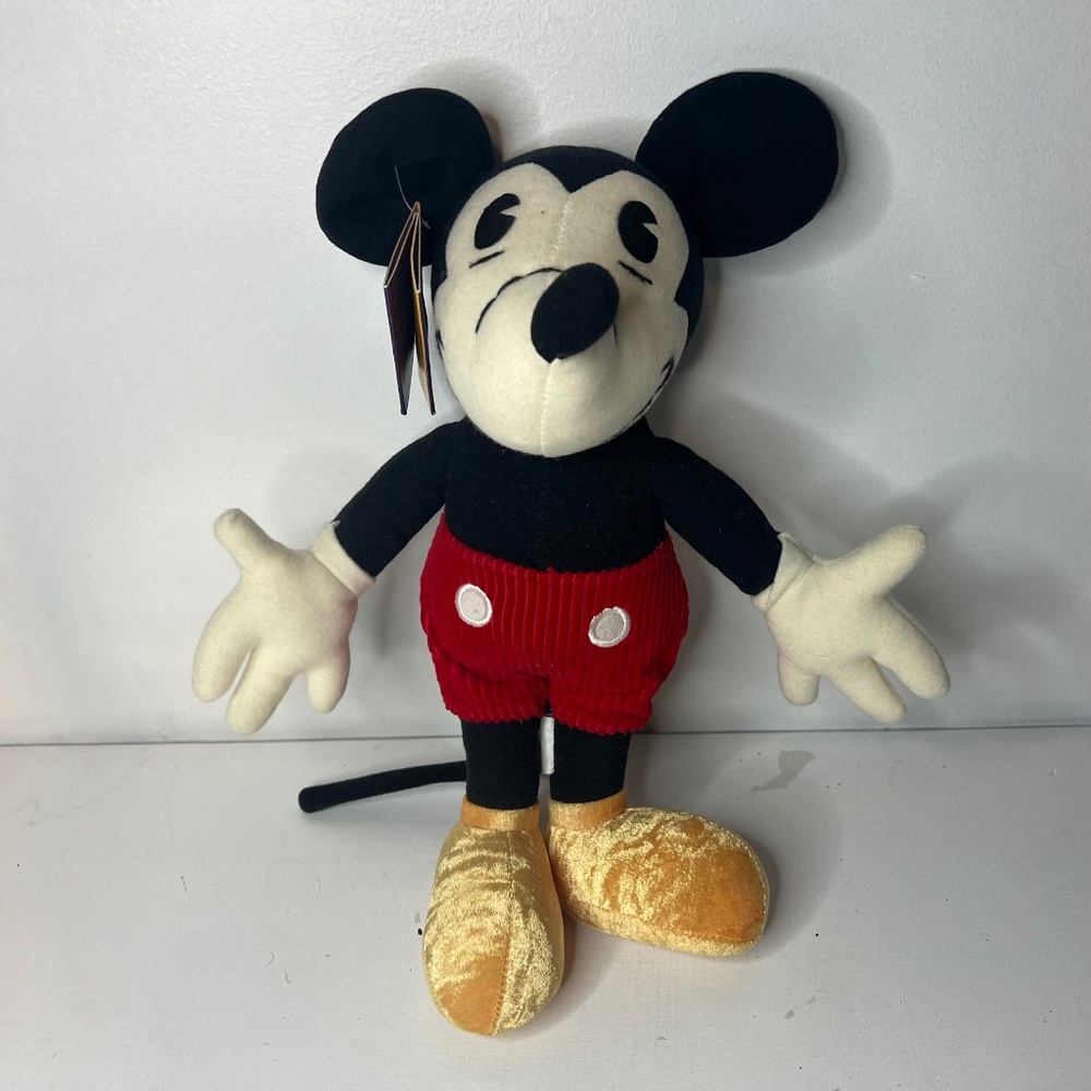Retro Classic 13in Mickey Mouse Stuffed Plush Disney 75 Years Of Love & Laughter